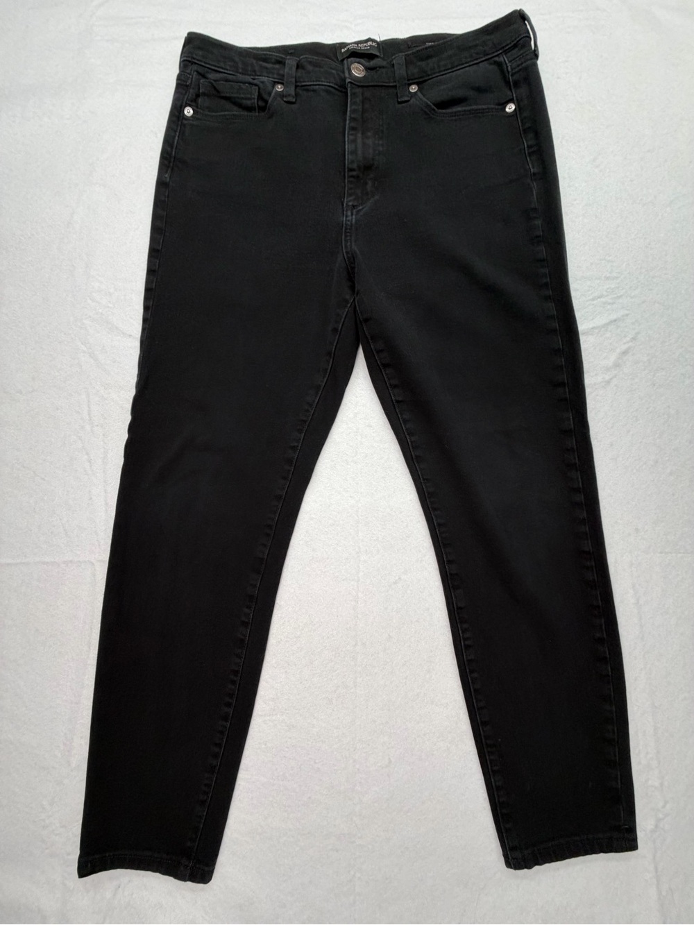 Banana Republic Premium Denim High-Rise Stretch Skinny Black Jeans Women's 30